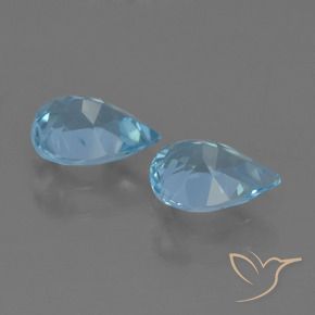 1.43 ct natürliche Swiss Blue Topas-Edelsteine, Birnenform, VS