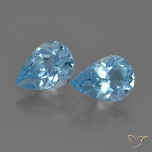 1.54ctw Natürlicher Swiss Blue Topas, Birnenform, VVS-VS