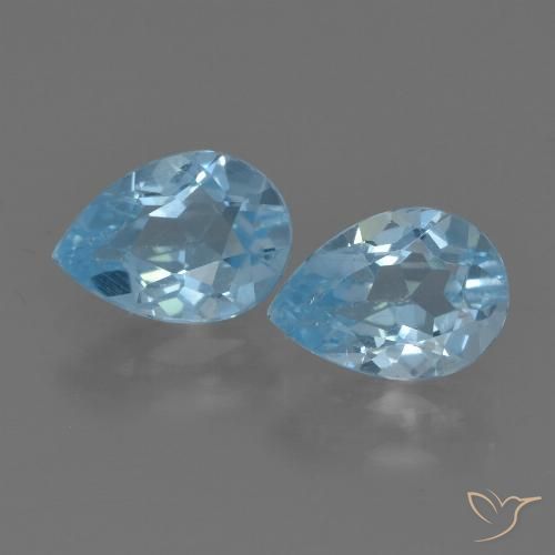 1.64ctw Natürlicher Swiss Blue Topas, Birnenform, VS