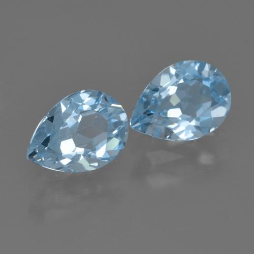 1.69 ct natürliche Swiss Blue Topas-Edelsteine, Birnenform, VS