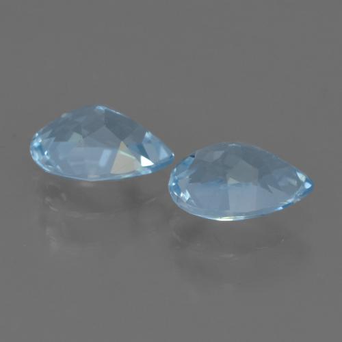 1.69 ct natürliche Swiss Blue Topas-Edelsteine, Birnenform, VS