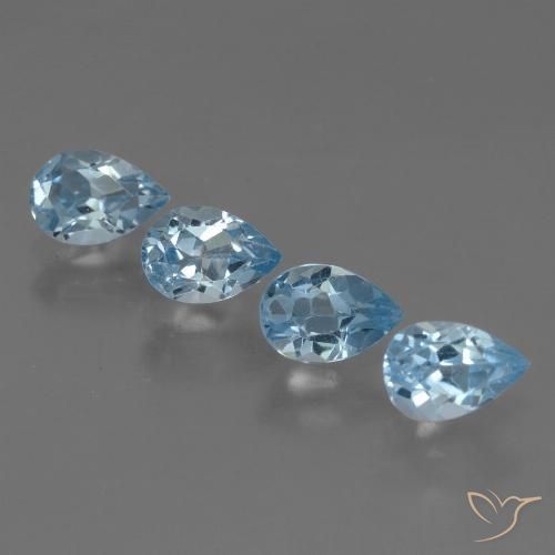 2.15ctw Natürlicher Swiss Blue Topas, Birnenform, VS