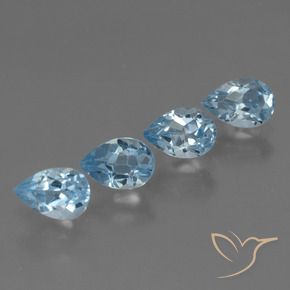 2.15 ct natürliche Swiss Blue Topas-Edelsteine, Birnenform, VS