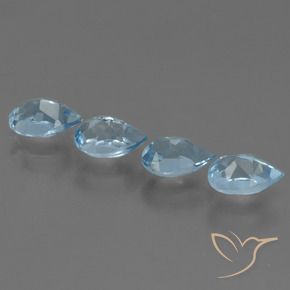 2.15 ct natürliche Swiss Blue Topas-Edelsteine, Birnenform, VS