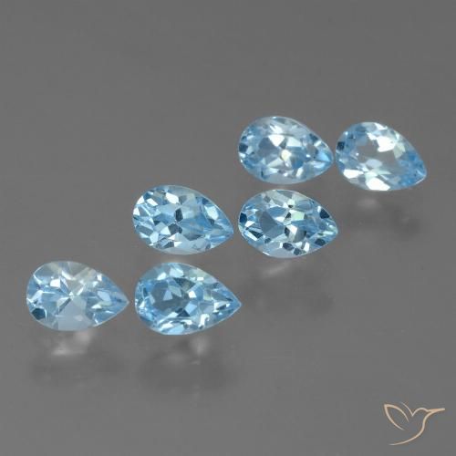 3.45ctw Natürlicher Himmerlblau Topas, Birnenform, VS