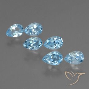 3.45 ct natürliche Himmerlblau Topas-Edelsteine, Birnenform, VS