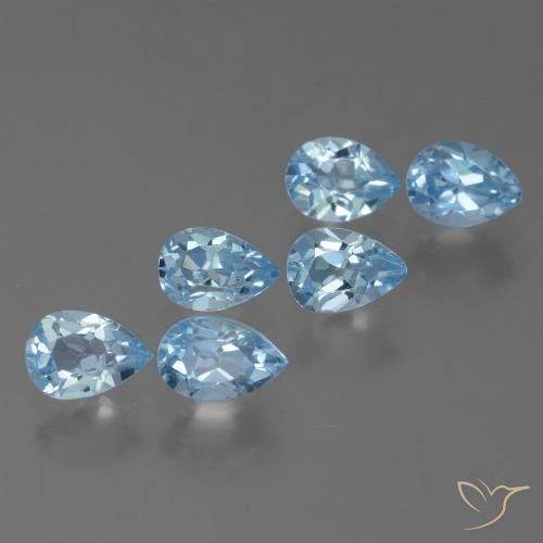 3.77ctw Natürlicher Swiss Blue Topas, Birnenform, VS