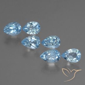 3.77 ct natürliche Swiss Blue Topas-Edelsteine, Birnenform, VS
