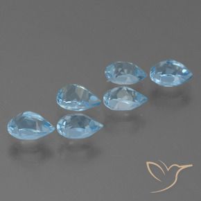 3.77 ct natürliche Swiss Blue Topas-Edelsteine, Birnenform, VS