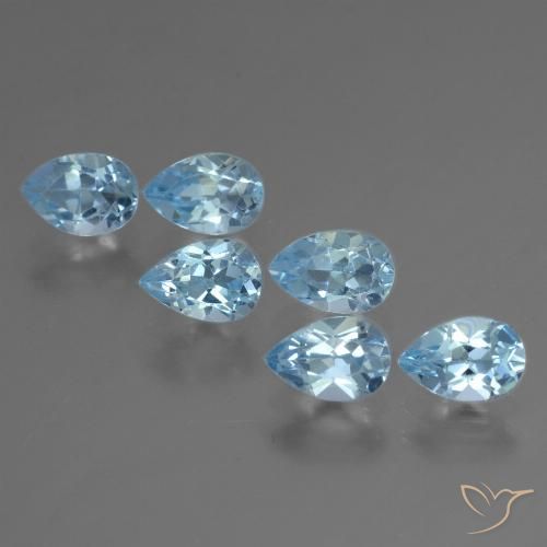 3.44ctw Natürlicher Swiss Blue Topas, Birnenform, VS