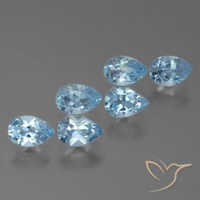 3.44 ct natürliche Swiss Blue Topas-Edelsteine, Birnenform, VS