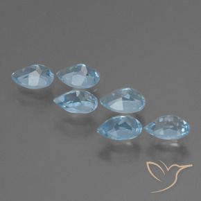 3.44 ct natürliche Swiss Blue Topas-Edelsteine, Birnenform, VS
