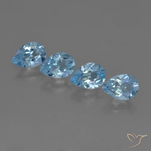 3.02ctw Natürlicher Swiss Blue Topas, Birnenform, VS