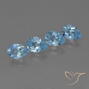 3.02 ct natürliche Swiss Blue Topas-Edelsteine, Birnenform, VS