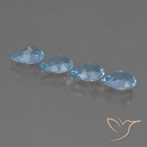 3.02 ct natürliche Swiss Blue Topas-Edelsteine, Birnenform, VS