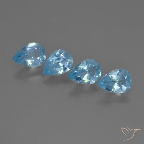 2.92ctw Natürlicher Swiss Blue Topas, Birnenform, VS