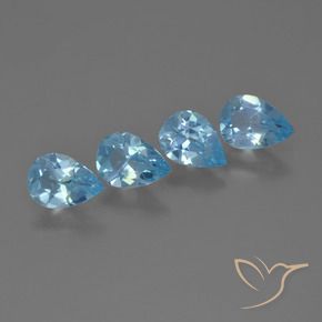 2.92 ct natürliche Swiss Blue Topas-Edelsteine, Birnenform, VS