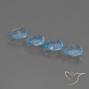 2.92 ct natürliche Swiss Blue Topas-Edelsteine, Birnenform, VS