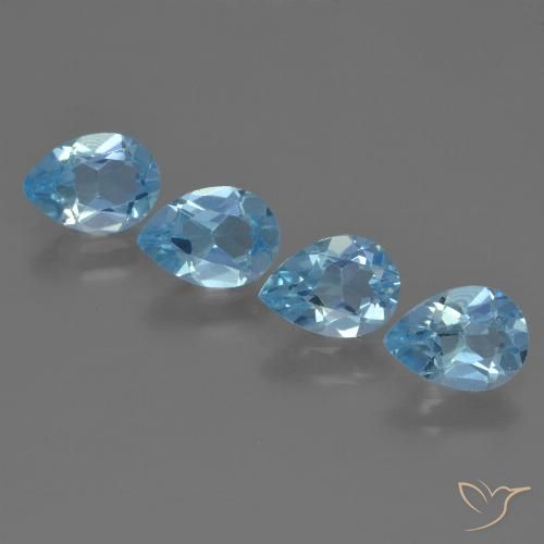 3.21ctw Natürlicher Swiss Blue Topas, Birnenform, VS