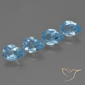 3.21 ct natürliche Swiss Blue Topas-Edelsteine, Birnenform, VS