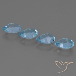 3.21 ct natürliche Swiss Blue Topas-Edelsteine, Birnenform, VS