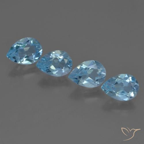 3.18ctw Natürlicher Swiss Blue Topas, Birnenform, VS