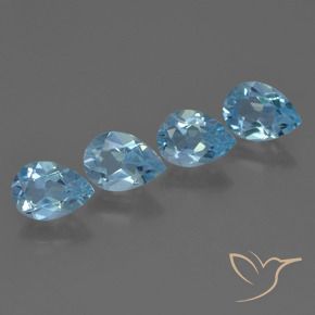 3.18 ct natürliche Swiss Blue Topas-Edelsteine, Birnenform, VS