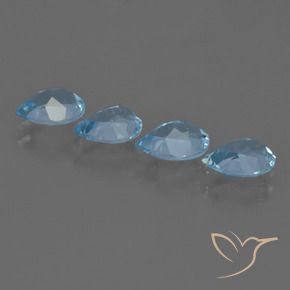 3.18 ct natürliche Swiss Blue Topas-Edelsteine, Birnenform, VS
