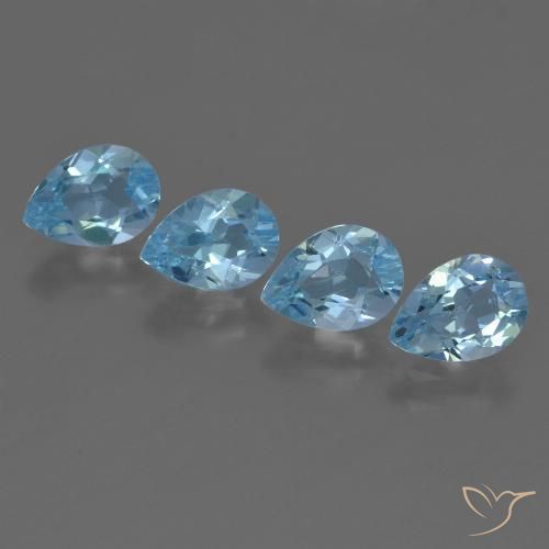 3.33ctw Natürlicher Swiss Blue Topas, Birnenform, VS