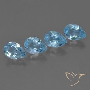 3.33 ct natürliche Swiss Blue Topas-Edelsteine, Birnenform, VS