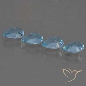 3.33 ct natürliche Swiss Blue Topas-Edelsteine, Birnenform, VS
