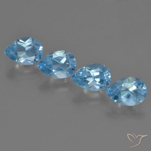 3.35ctw Natürlicher Swiss Blue Topas, Birnenform, VS