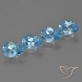 3.35 ct natürliche Swiss Blue Topas-Edelsteine, Birnenform, VS