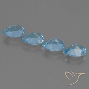 3.35 ct natürliche Swiss Blue Topas-Edelsteine, Birnenform, VS