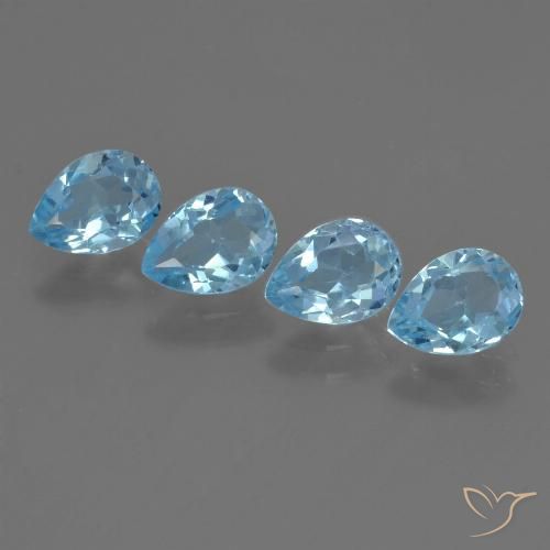 3.41ctw Natürlicher Swiss Blue Topas, Birnenform, VS