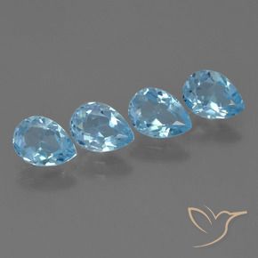 3.41 ct natürliche Swiss Blue Topas-Edelsteine, Birnenform, VS