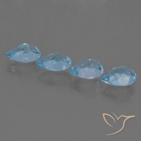 3.41 ct natürliche Swiss Blue Topas-Edelsteine, Birnenform, VS