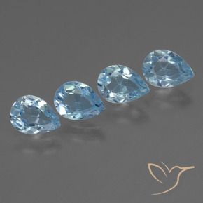 3.37 ct natürliche Himmerlblau Topas-Edelsteine, Birnenform, VS