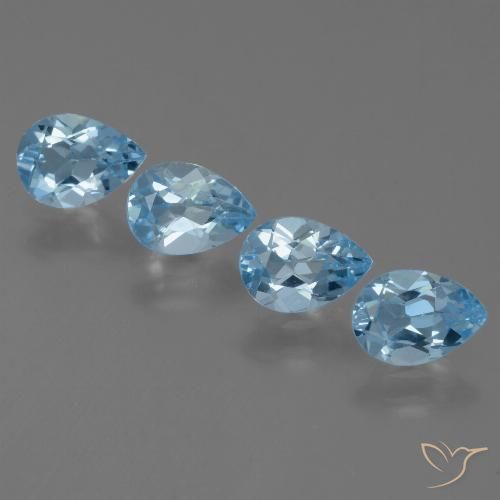 3.41ctw Natürlicher Swiss Blue Topas, Birnenform, VS