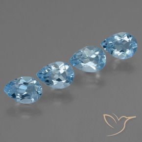 3.41 ct natürliche Swiss Blue Topas-Edelsteine, Birnenform, VS