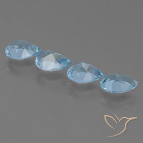 3.41 ct natürliche Swiss Blue Topas-Edelsteine, Birnenform, VS