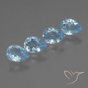 3.39 ct natürliche Himmerlblau Topas-Edelsteine, Birnenform, VS