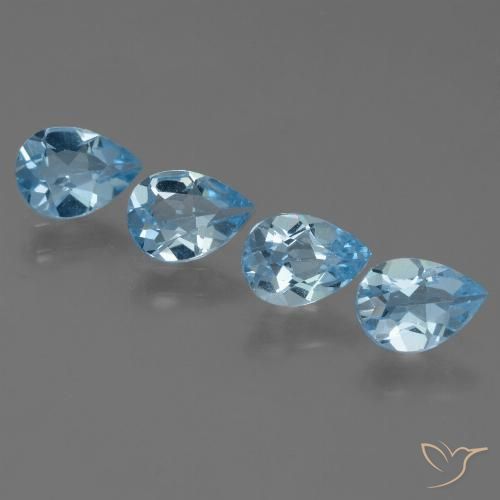 3.10ctw Natürlicher Swiss Blue Topas, Birnenform, VS
