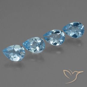3.10 ct natürliche Swiss Blue Topas-Edelsteine, Birnenform, VS