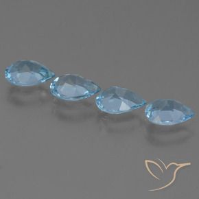 3.10 ct natürliche Swiss Blue Topas-Edelsteine, Birnenform, VS
