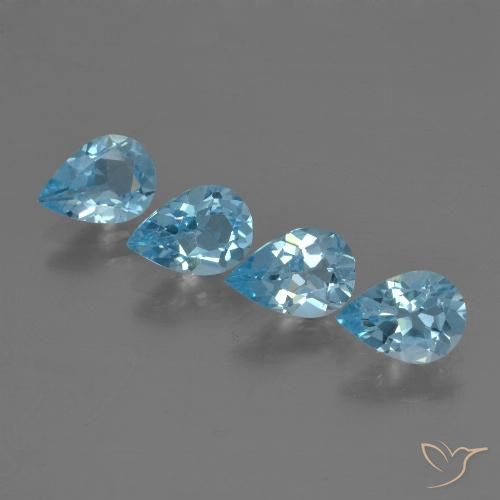 2.74ctw Natürlicher Swiss Blue Topas, Birnenform, VS