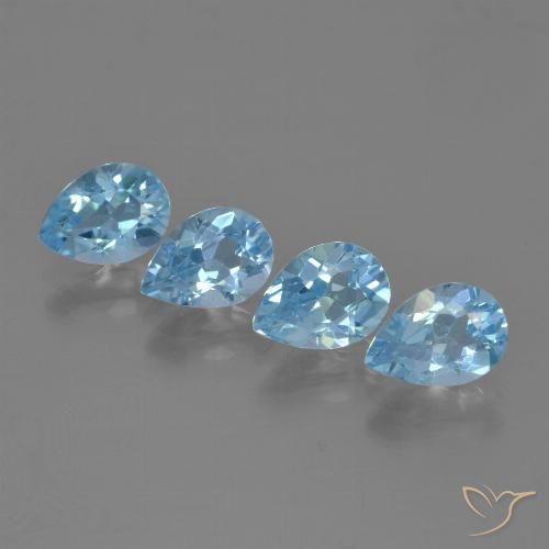 3.36ctw Natürlicher Swiss Blue Topas, Birnenform, VS