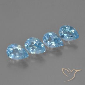 3.36 ct natürliche Swiss Blue Topas-Edelsteine, Birnenform, VS