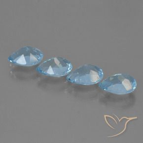 3.36 ct natürliche Swiss Blue Topas-Edelsteine, Birnenform, VS