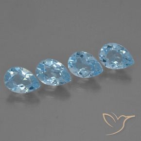 3.51 ct natürliche Himmerlblau Topas-Edelsteine, Birnenform, VS